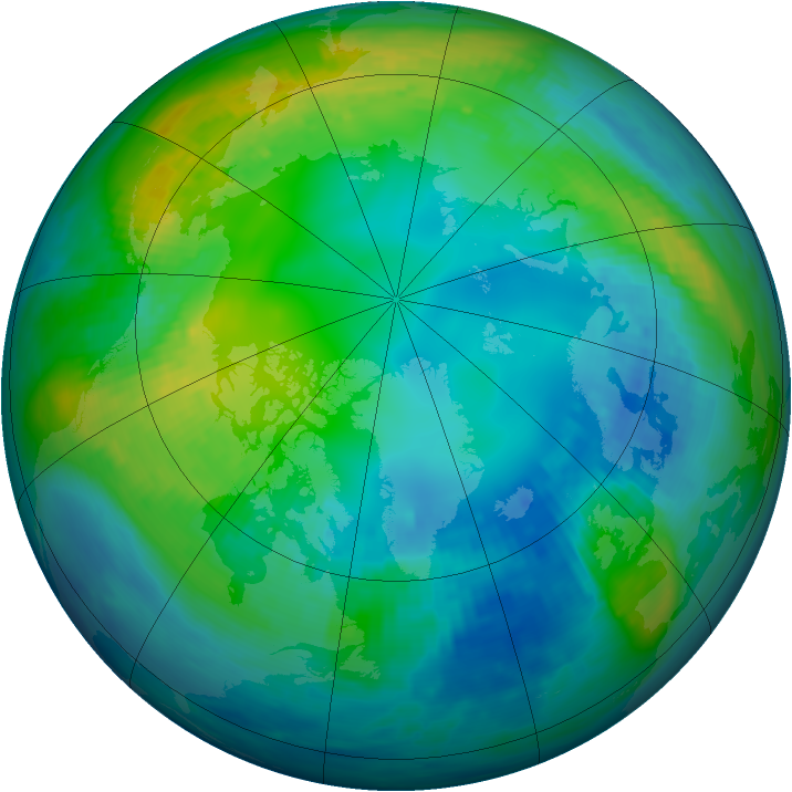 Arctic ozone map for 08 November 1982